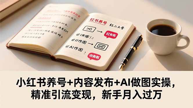 （16498期）小红书养号+内容发布+AI做图实操，精准引流变现，新手月入过万-小优资源网