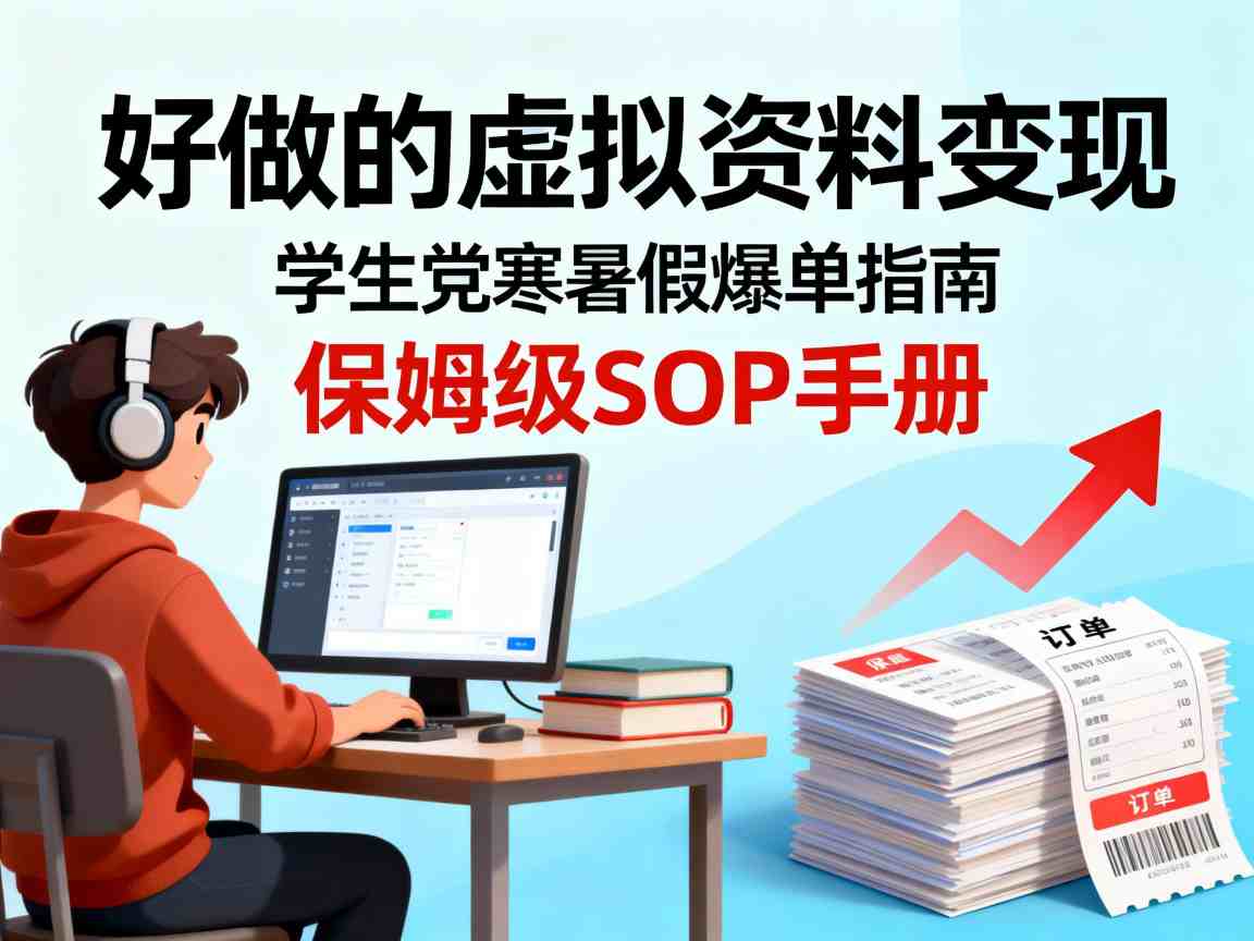 好做的虚拟资料变现，针对学生群体，寒暑假销量夸张【保姆级SOP手册】-小优资源网