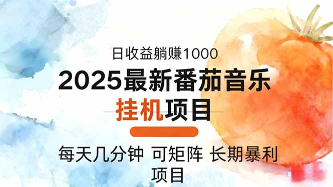 2025年最新番茄音乐人挂机项目,每天几分钟,月入1000+,可矩阵,一台…-小优资源网