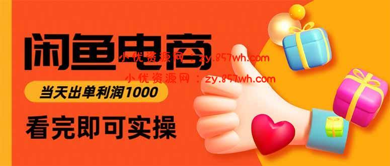 闲鱼高利润电商,当天上架当天出单,一单利润300-小优资源网