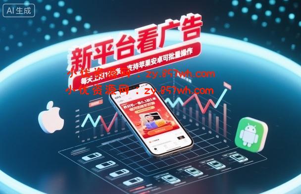 新平台看广告,养好机一条0.3到5米,每天上限100条,支持苹果安卓可批量操作-小优资源网